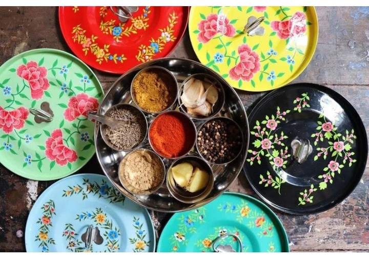 Hand-Painted Enamelware Spice Box